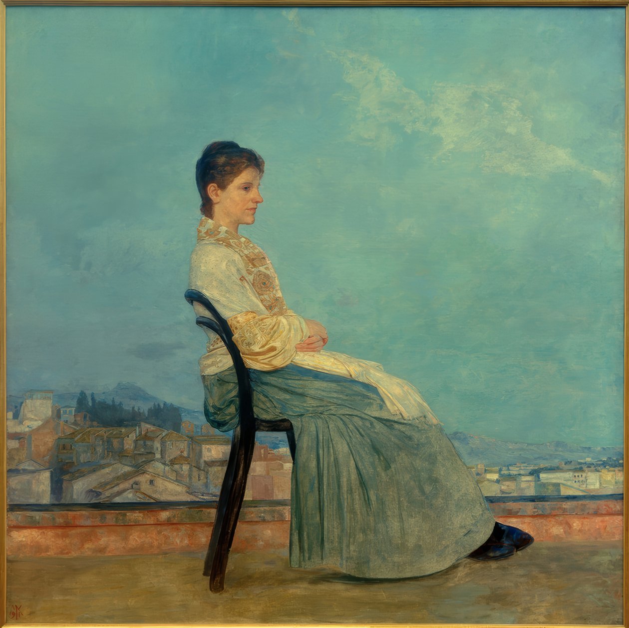 マックス・クリンガー、平屋根のローマ人女性の肖像…